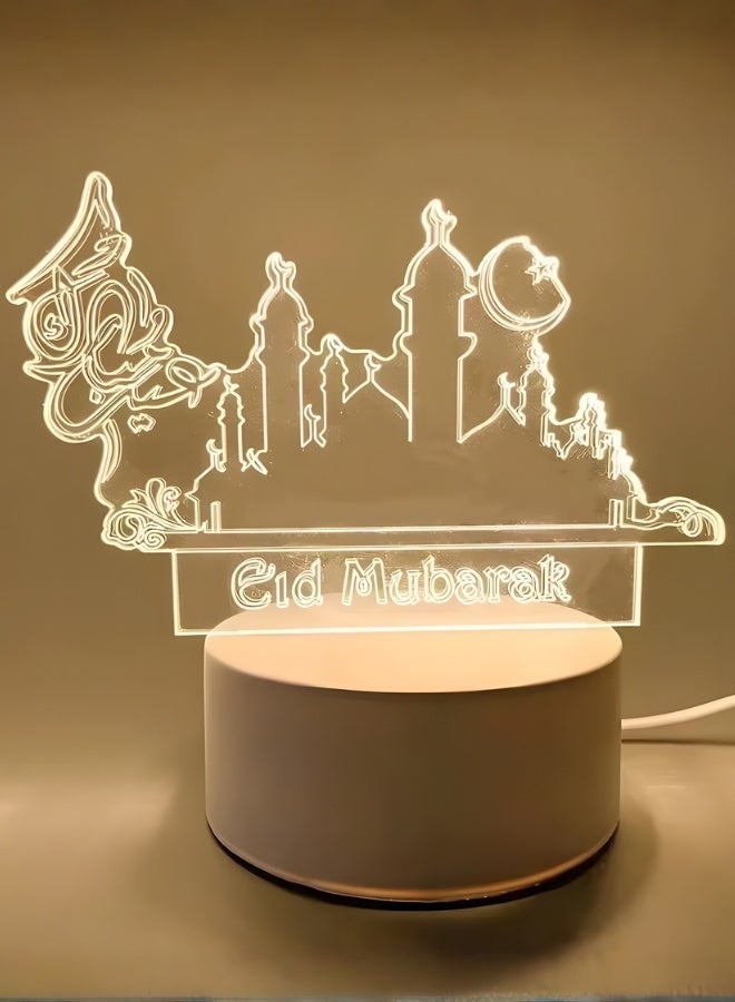 3D Ramadan Eid LED Night Lamp With 7 Islamic Designs USB Warm Light - Image 5